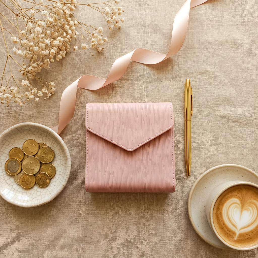 Rose Textured Envelope Wallet